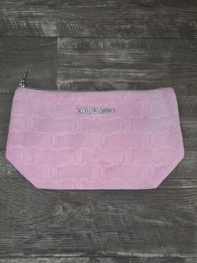 Juicy Couture Light Pink Quilted Logo Cosmetic Pouch